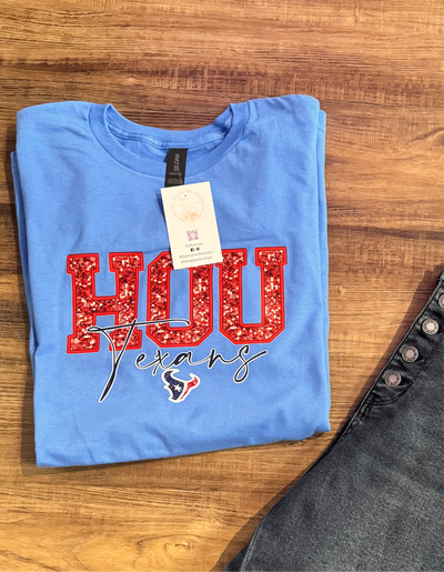 Houston Texans Faux Glitter Tee