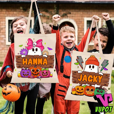 Personalized Trick or Treat Tote Bag
