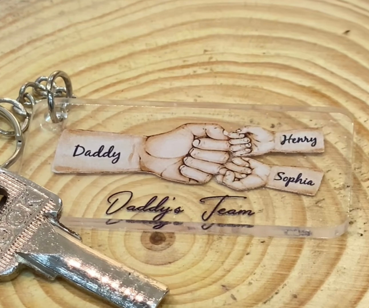 Custom Daddy’s Team Keychain