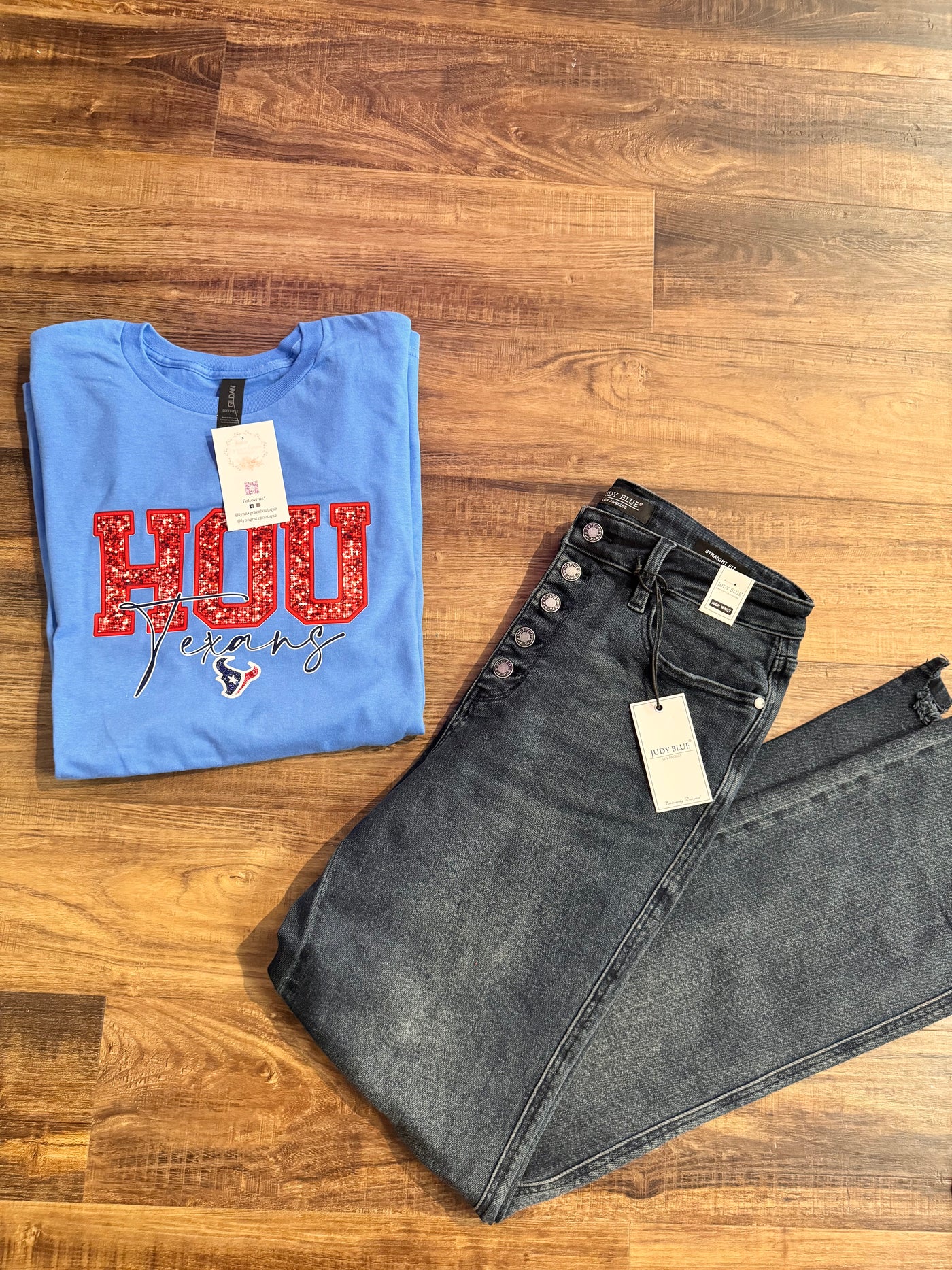 Houston Texans Faux Glitter Tee