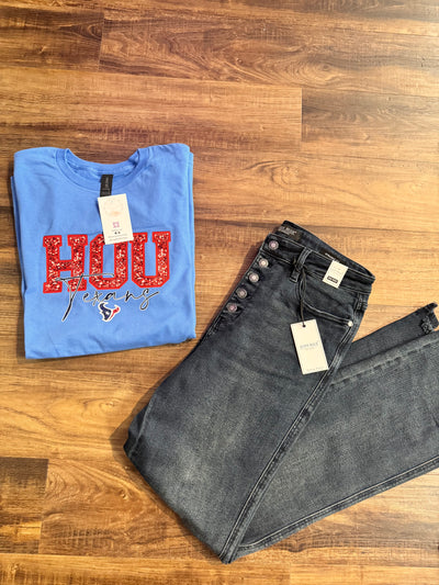 Houston Texans Faux Glitter Tee