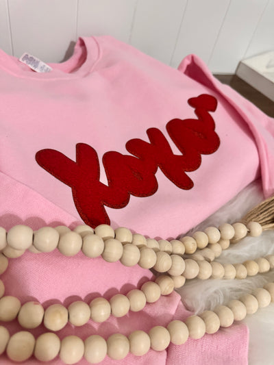 XOXO Chenille Patch Sweater