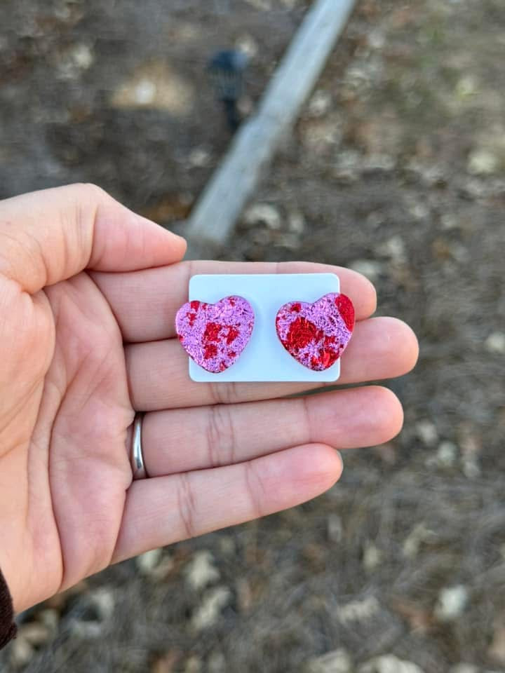 Foil Heart Earrings