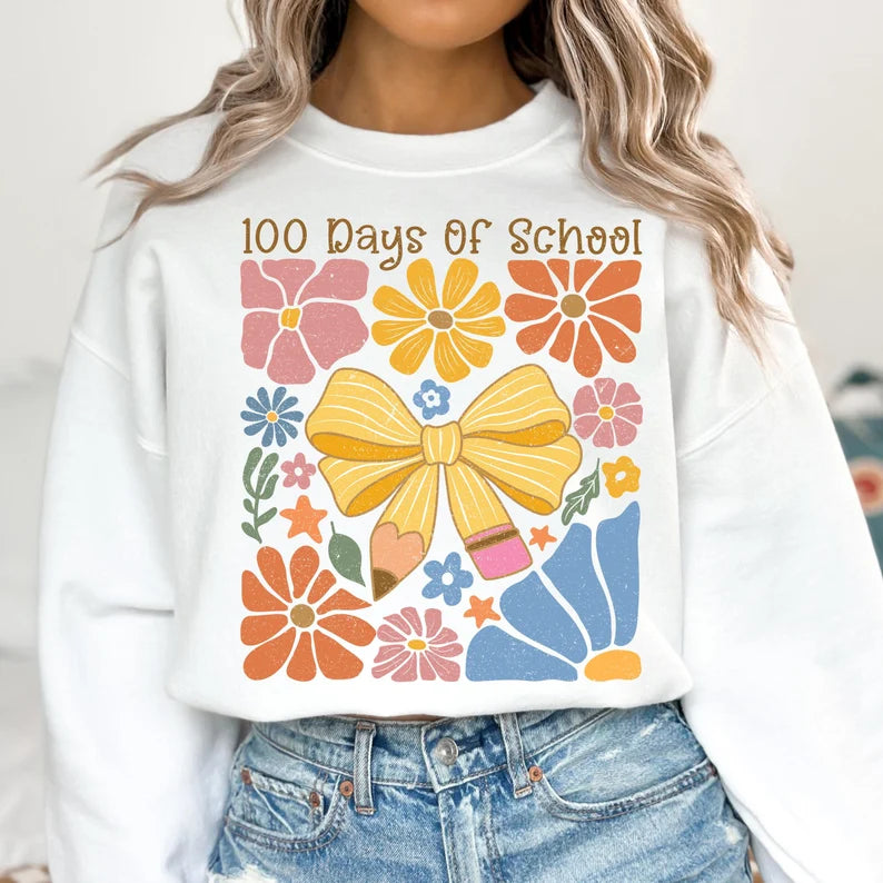 100 Days of School Floral Tee YOUTH