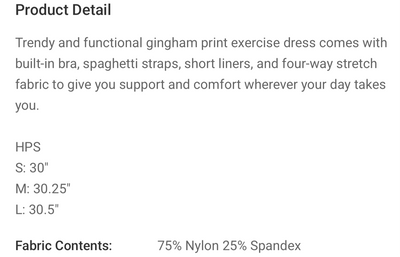 Gingham Pink Active Dress