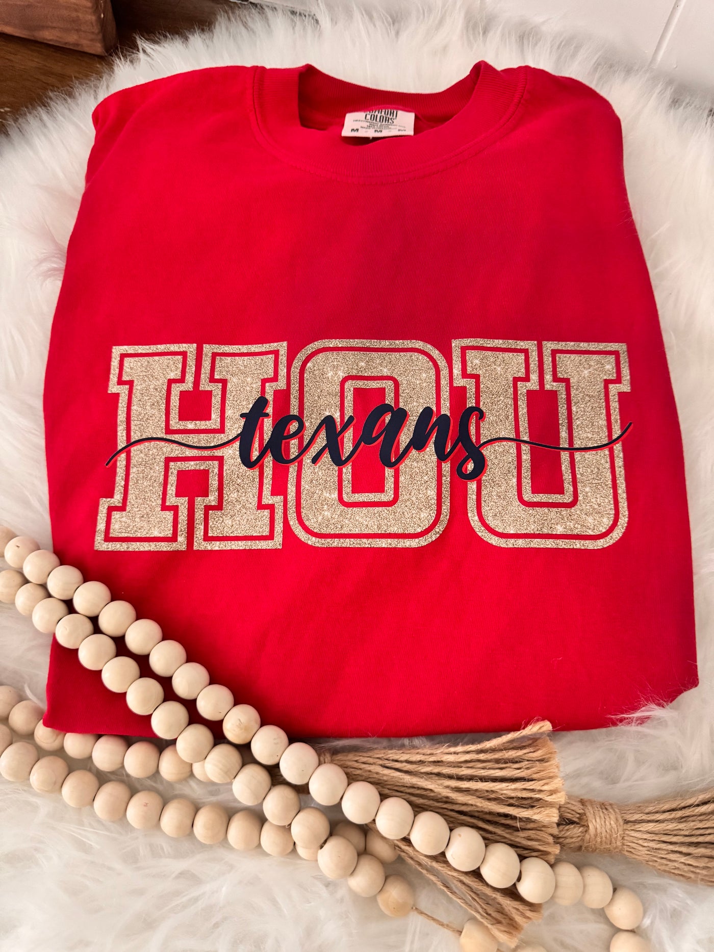 HOU Faux Glitter Texans Tee