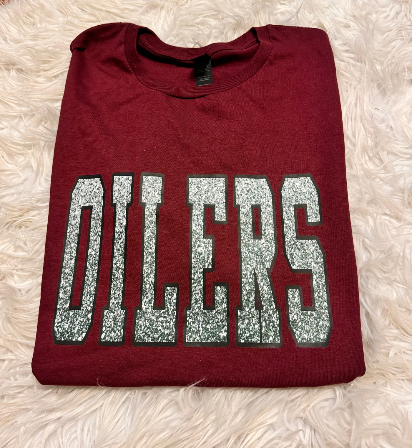 YOUTH Oilers Faux Glitter Tee