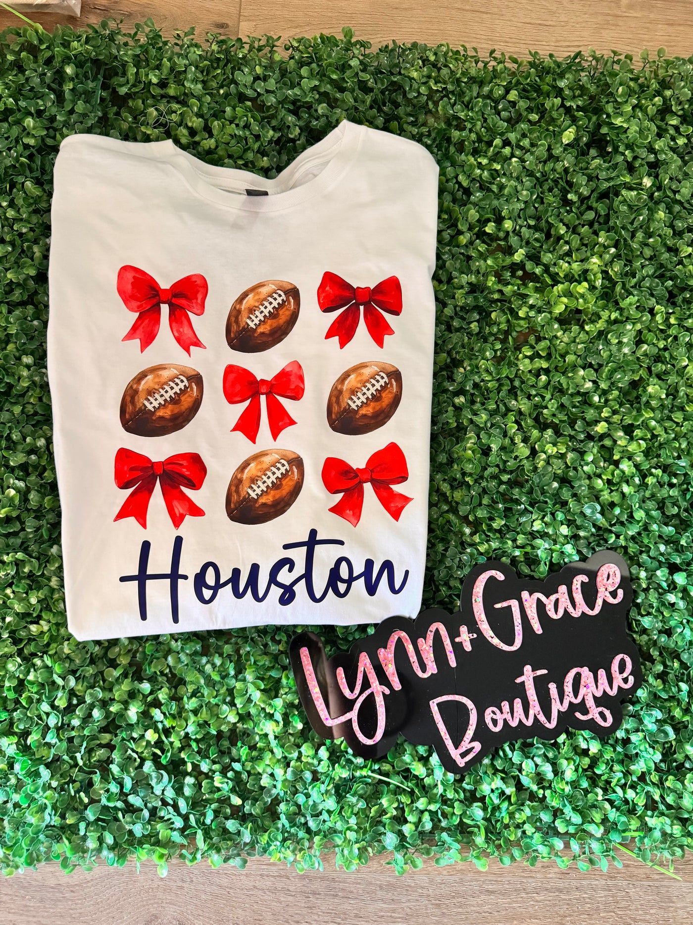 YOUTH Houston Texans Coquette Bow Tee