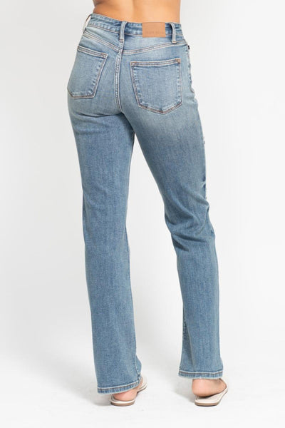 JUDY BLUE Distressed Dad Jeans