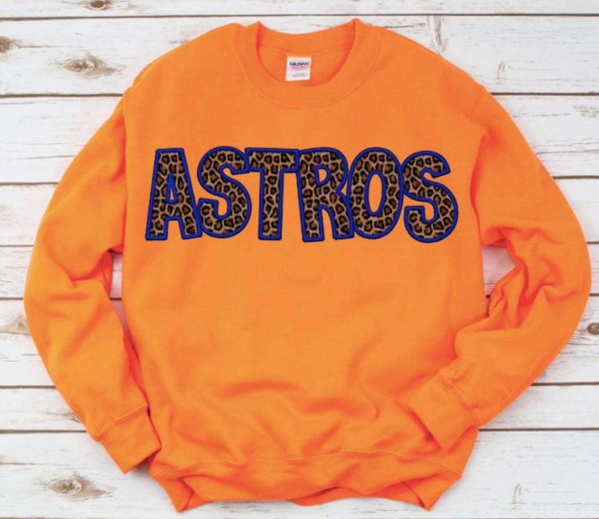 Astros Leopard Outlined Sweater
