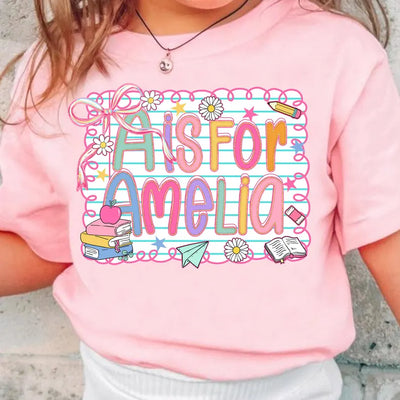 Custom Colorful Alphabet Tee