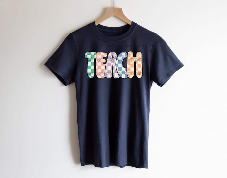 TEACH Checkered Tee