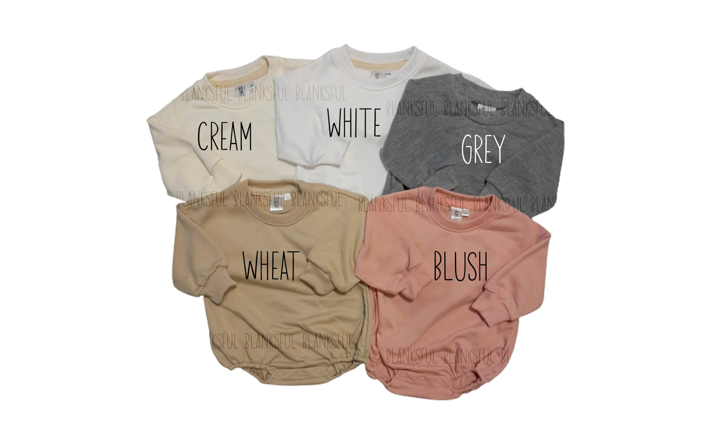 Baby Longsleeve Bubble Rompers - Blanks