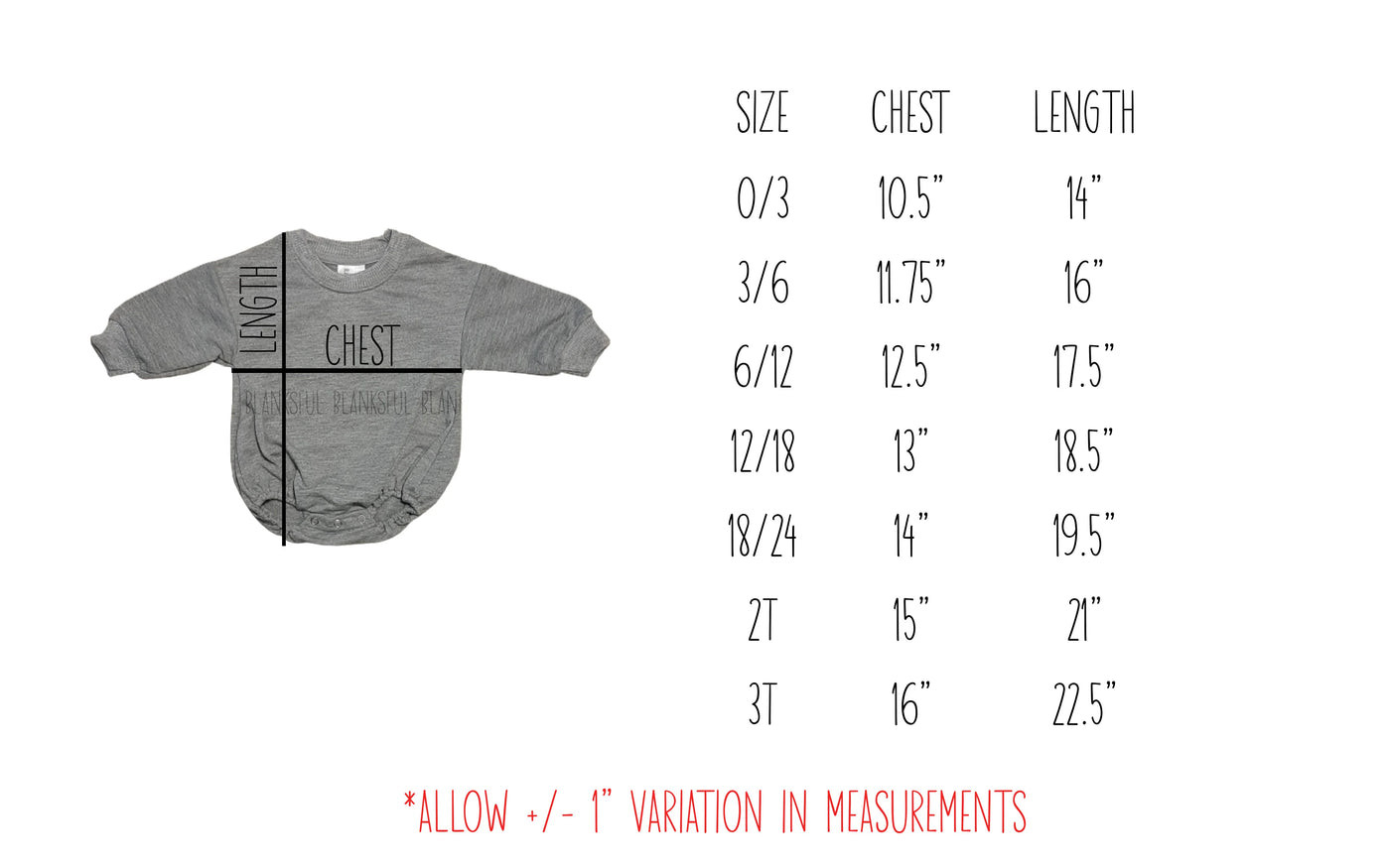 Baby Longsleeve Bubble Rompers - Blanks