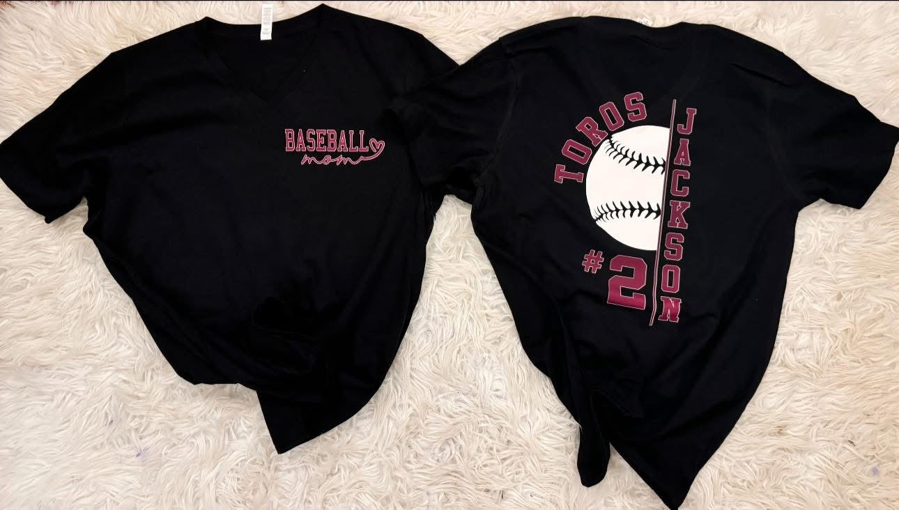 Personalized Baseball Mom Tee/Sweater