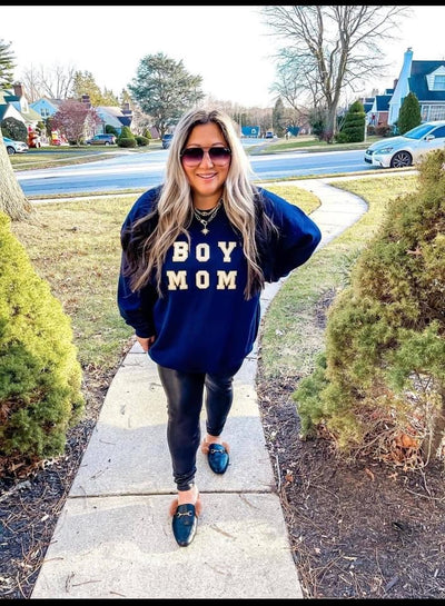 Boy/Girl Mom Chenille Sweater