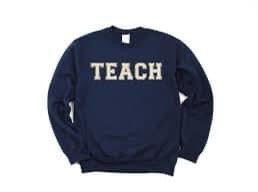 “TEACH” Chenille Sweater